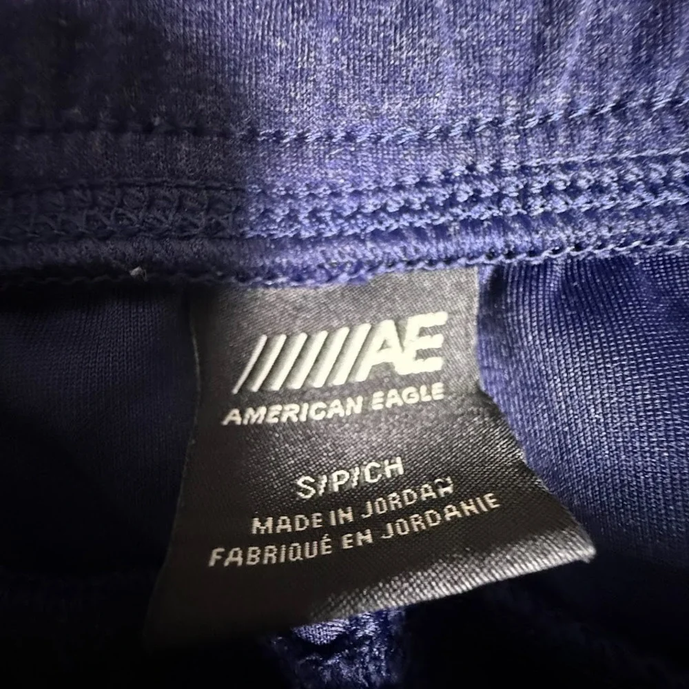 American Eagle AE Men's Jogger Sweatpants Small Blue Zip Pocket Tapered Athletic